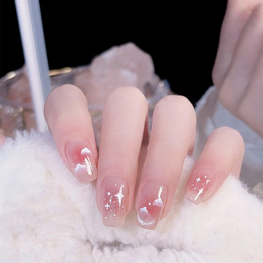 How do you put on fake nails without glue or sticky strips?
