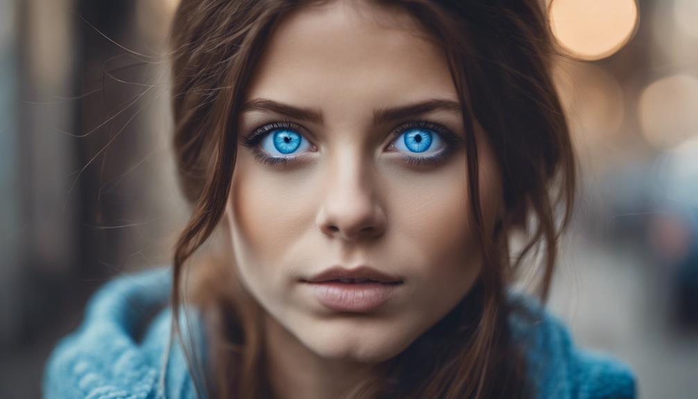 captivating blue eyes brown hair