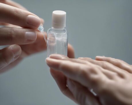 hand sanitizer and press on nails