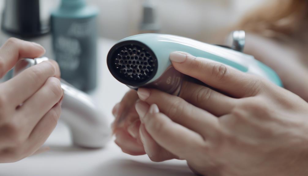 drying hair with blow dryer