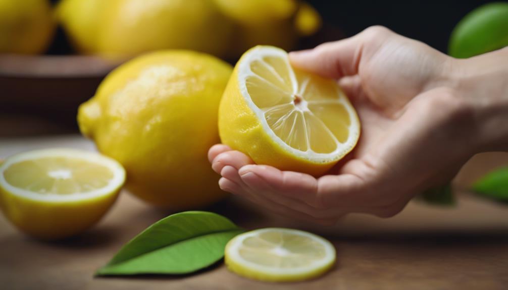 squeezing citrus into water